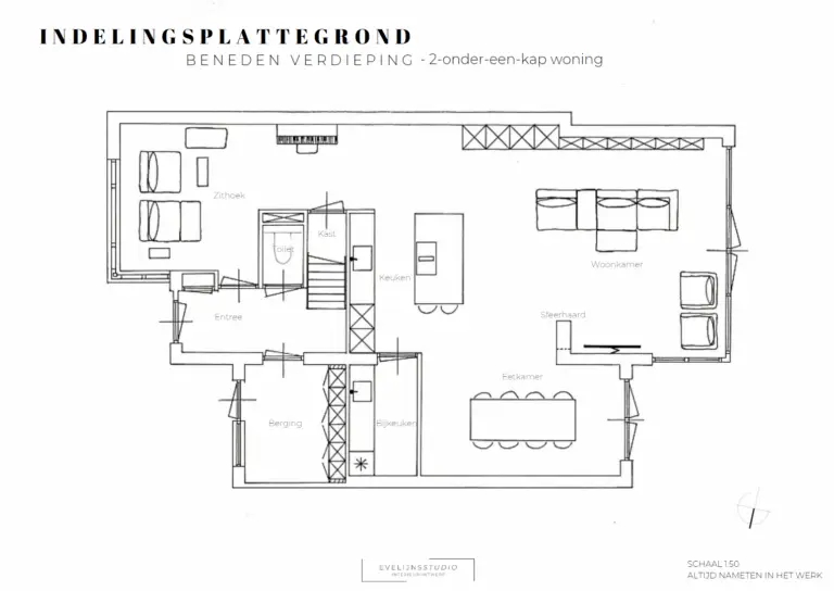 indelingsplattegrond woning basis interieurontwerp